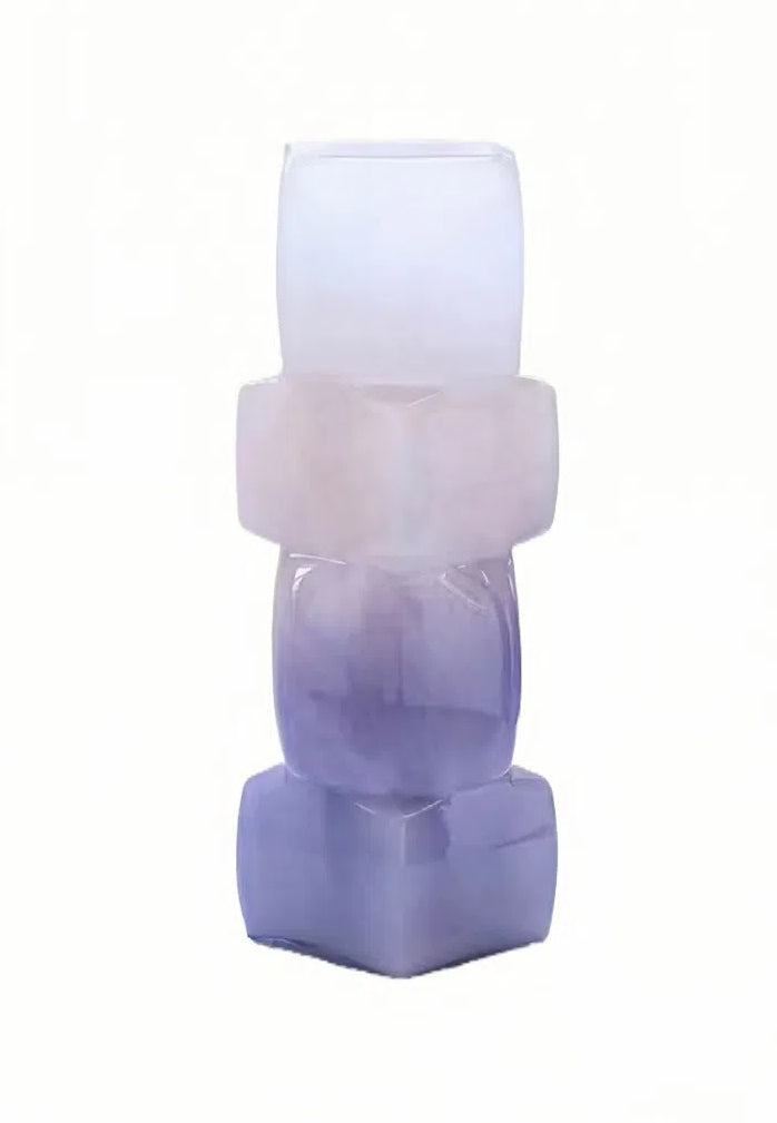 Satori Ombre “Sugar-Cube” Vase — Purple (3-Block / 4-Block)