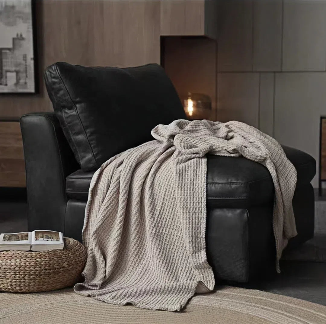 Pure Cotton Solid Throw — Multiple Colors Available