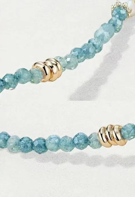 Satori Tides — Blue Zircon & Pearl Gold-Plated Sterling Silver Necklace