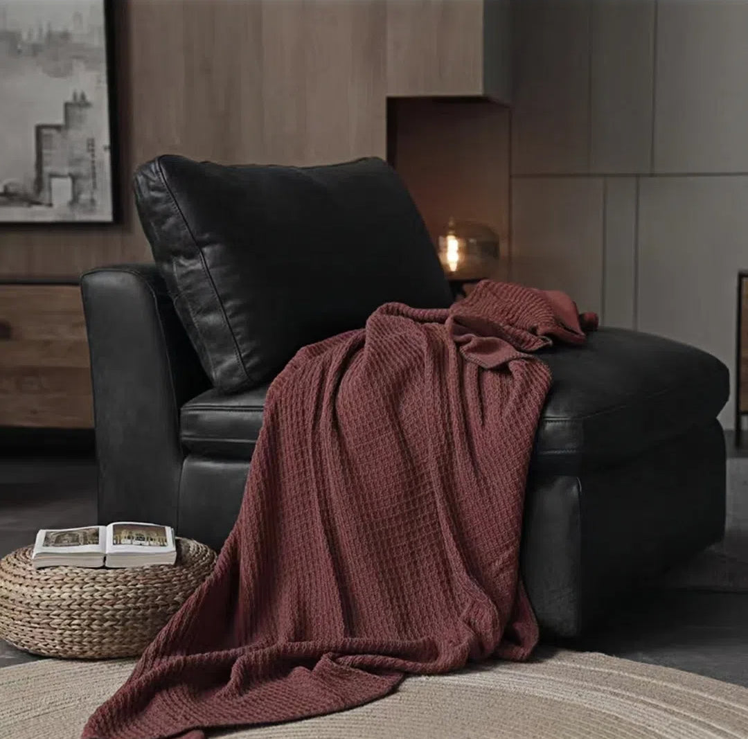 Pure Cotton Solid Throw — Multiple Colors Available