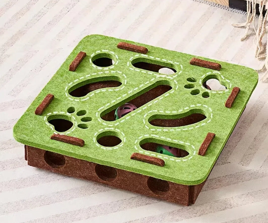 Satori Pounce Lab — Felt Maze Box Cat Toy