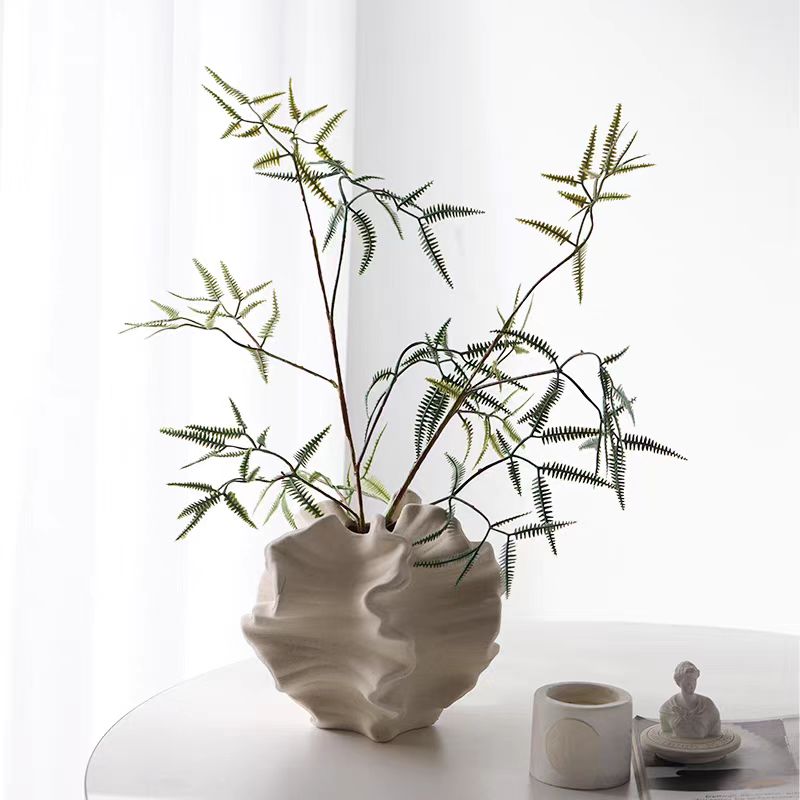 “Illusion” Matte Ceramic Vase — Wabi-Sabi Form in Black or White