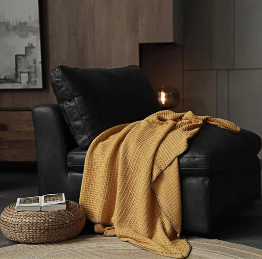 Pure Cotton Solid Throw — Multiple Colors Available