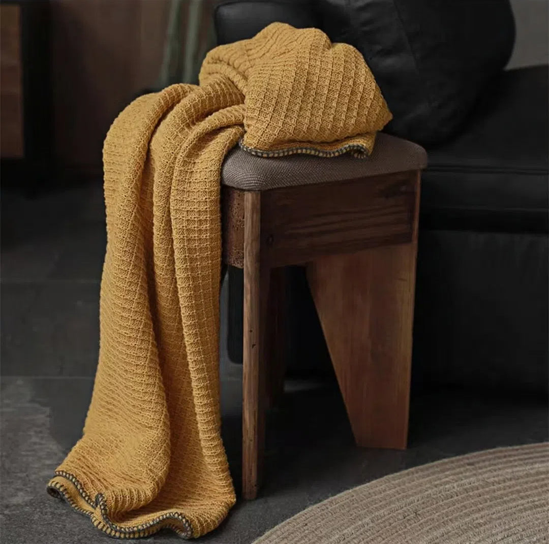 Pure Cotton Solid Throw — Multiple Colors Available