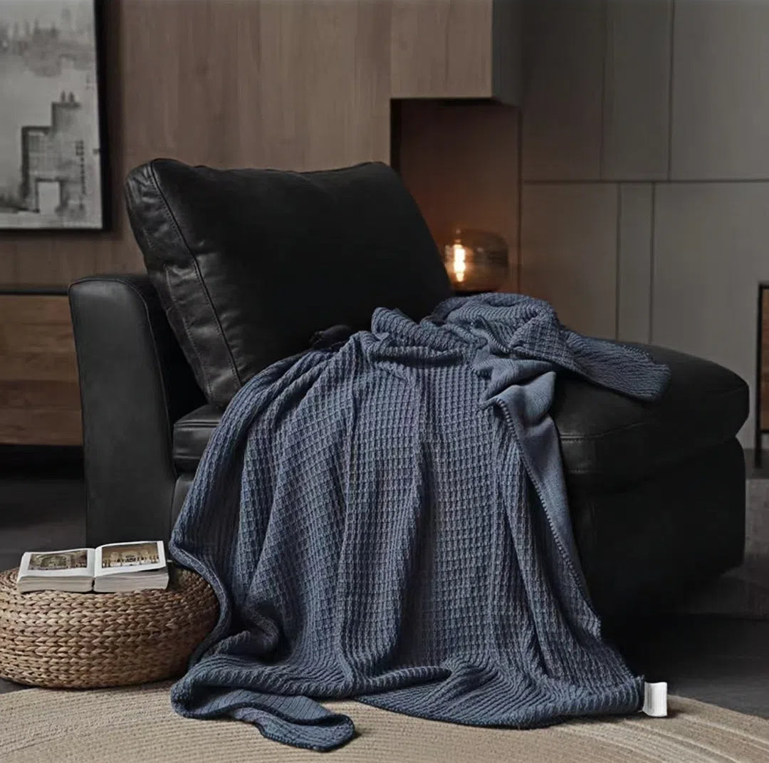 Pure Cotton Solid Throw — Multiple Colors Available