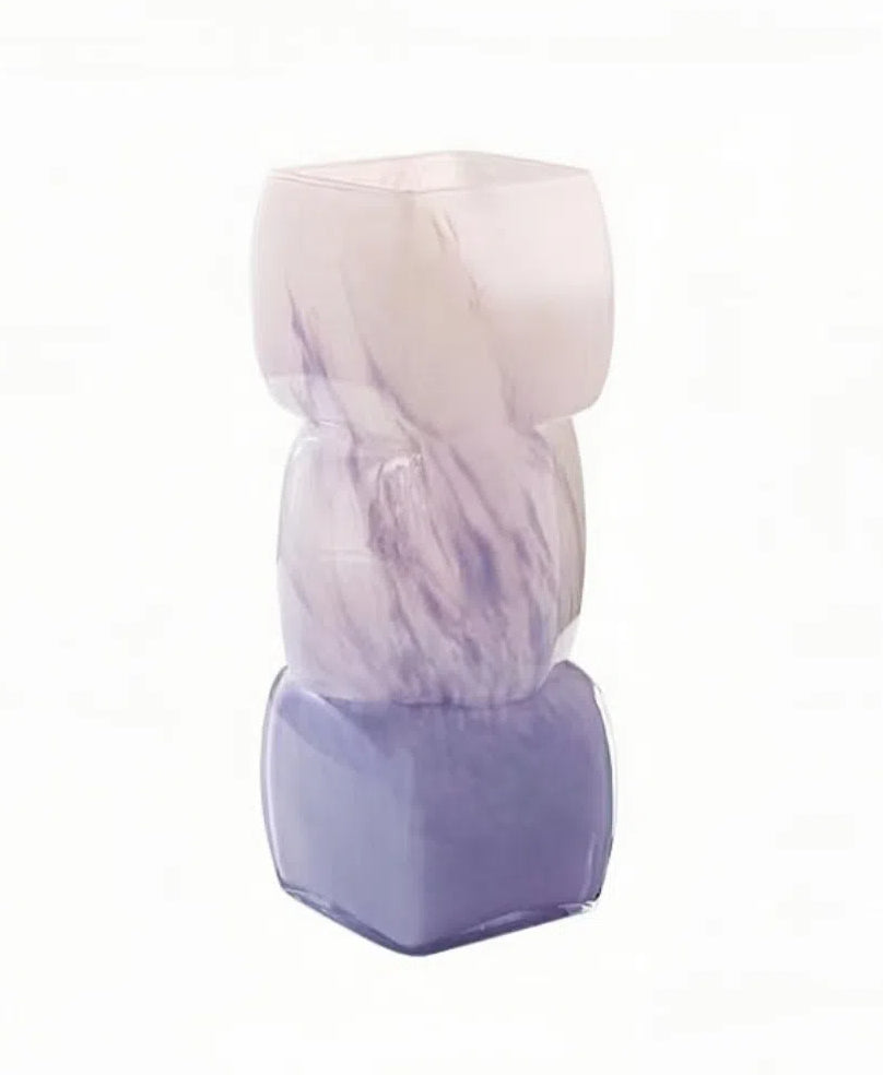 Satori Ombre “Sugar-Cube” Vase — Purple (3-Block / 4-Block)