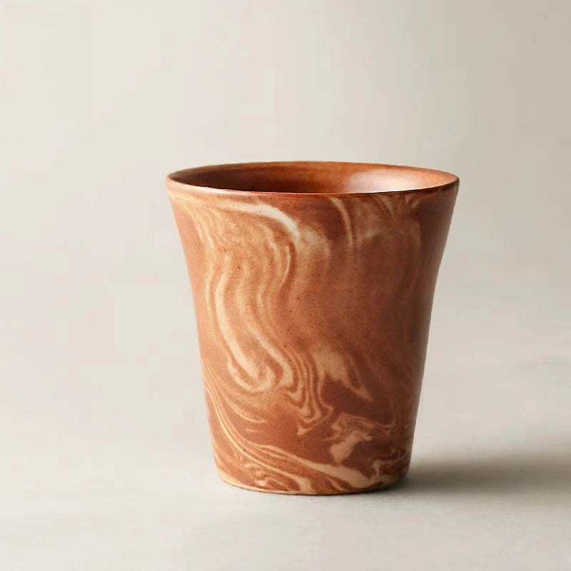 Handcrafted “Drifting Clouds” Swirl Ceramic Tumbler — Three Colors