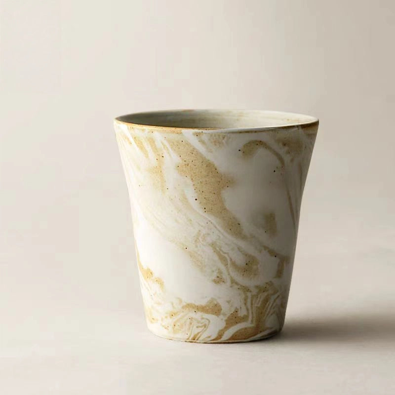 Handcrafted “Drifting Clouds” Swirl Ceramic Tumbler — Three Colors