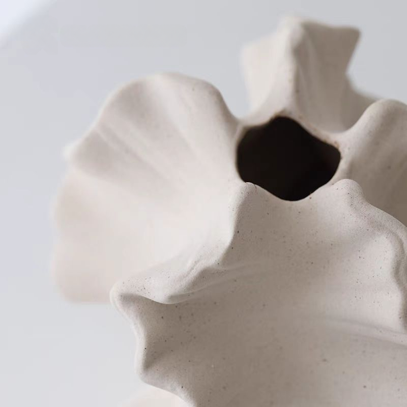 “Illusion” Matte Ceramic Vase — Wabi-Sabi Form in Black or White